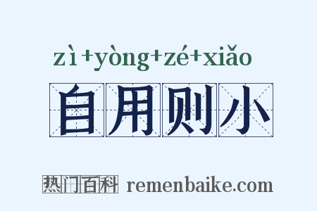 自用则小是什么意思的图片